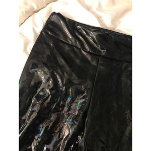 Faux leather leggings.